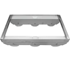 тележка для ящиков из нержавеющей стали, 6 колес 166х600х400, арт. тл-6040-304 нерж 6 п/п колес